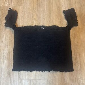 Pacsun Black Off-Shoulder Smocked Top